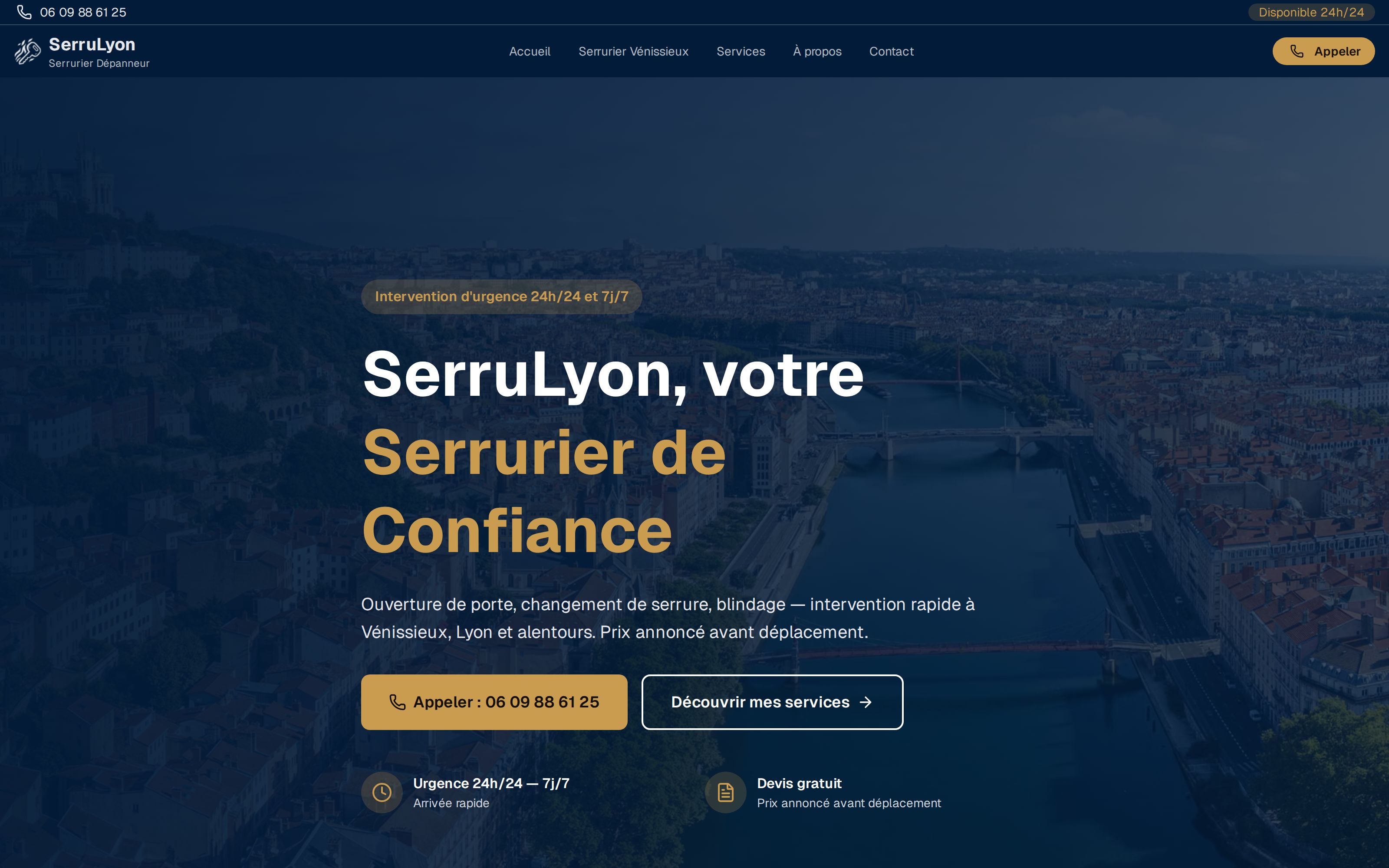 Capture du site vitrine SerruLyon