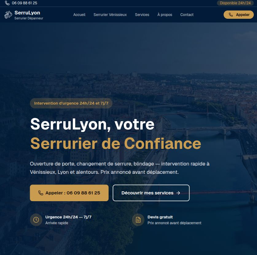 Capture du site vitrine SerruLyon